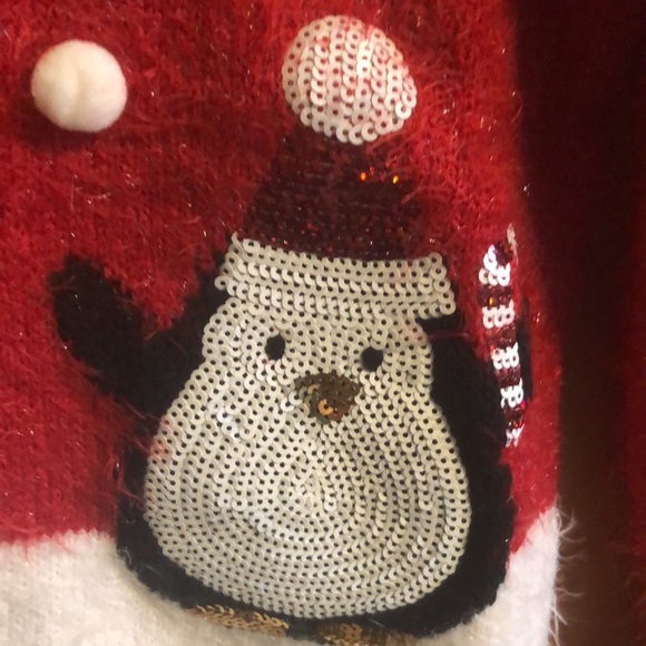 Fuzzy Penguin Christmas Sweater - Picture 3 of 7